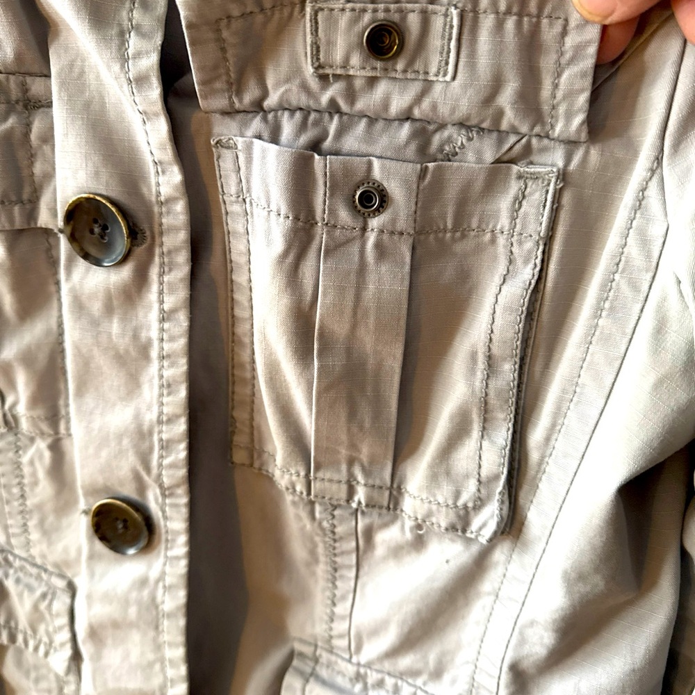 Eddie Bauer Button Front Shirt Jacket Women’s Petite Size M 100% Cotton Snaps - Picture 4 of 9